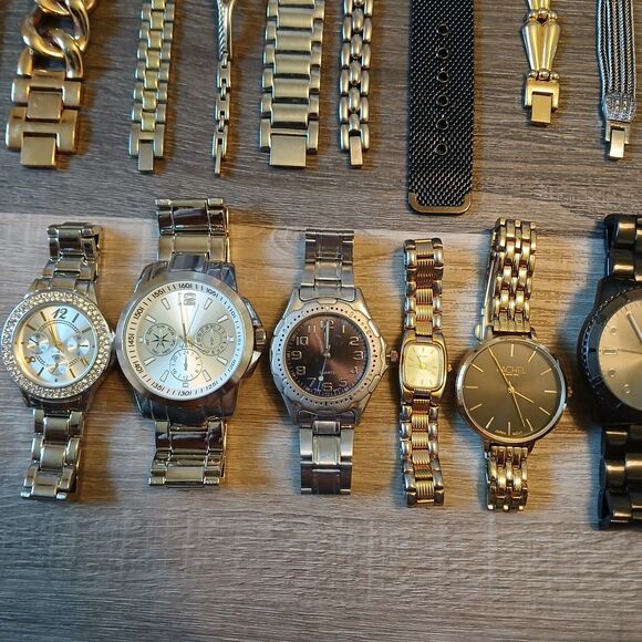 Lot 35+ Watches Parts/Repair ALL Metal Relic Nine West Rumours Armitron Gruen
